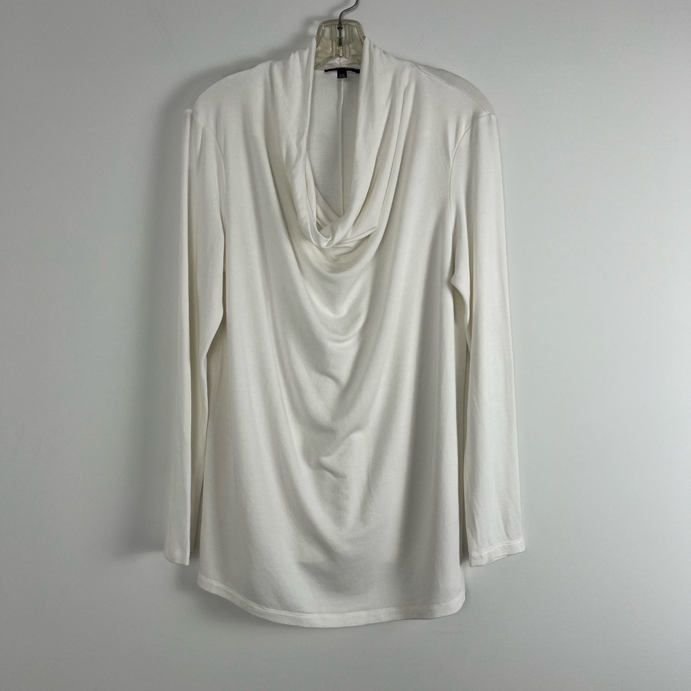 Women's Lord & Taylor White Cowl Neck Blouse M